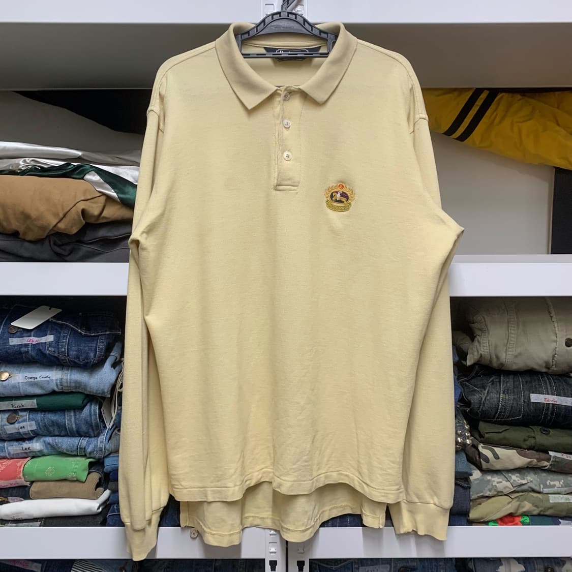 [M] 90's 버버리 롱 슬리브 PK티셔츠 Made In USA 상품이미지2