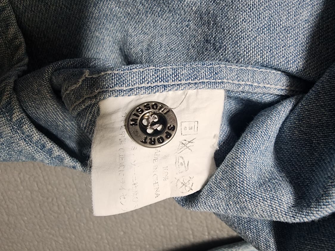 빈티지 미쏘니 스포츠  컬러퍼즐 포켓 데님 셔츠 상품이미지7