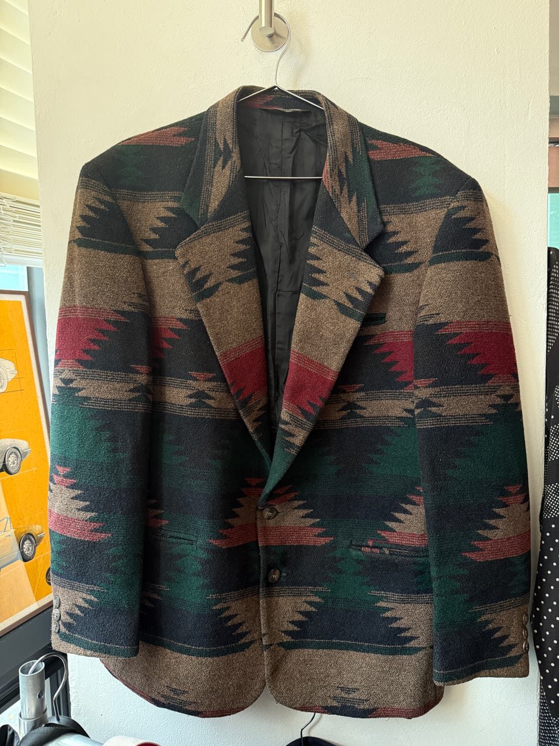 USA made Silverado 나바호 패턴 울 블레이져 상품이미지1