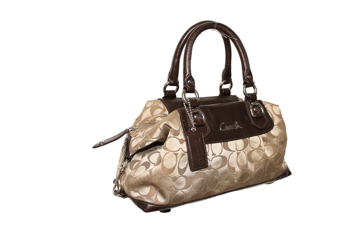 2000s COACH 코치 레더 트리밍 토트백 상품이미지1