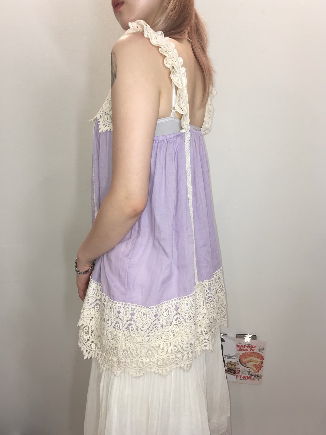 jpn vintage palepurple lace sleeveless 상품이미지4