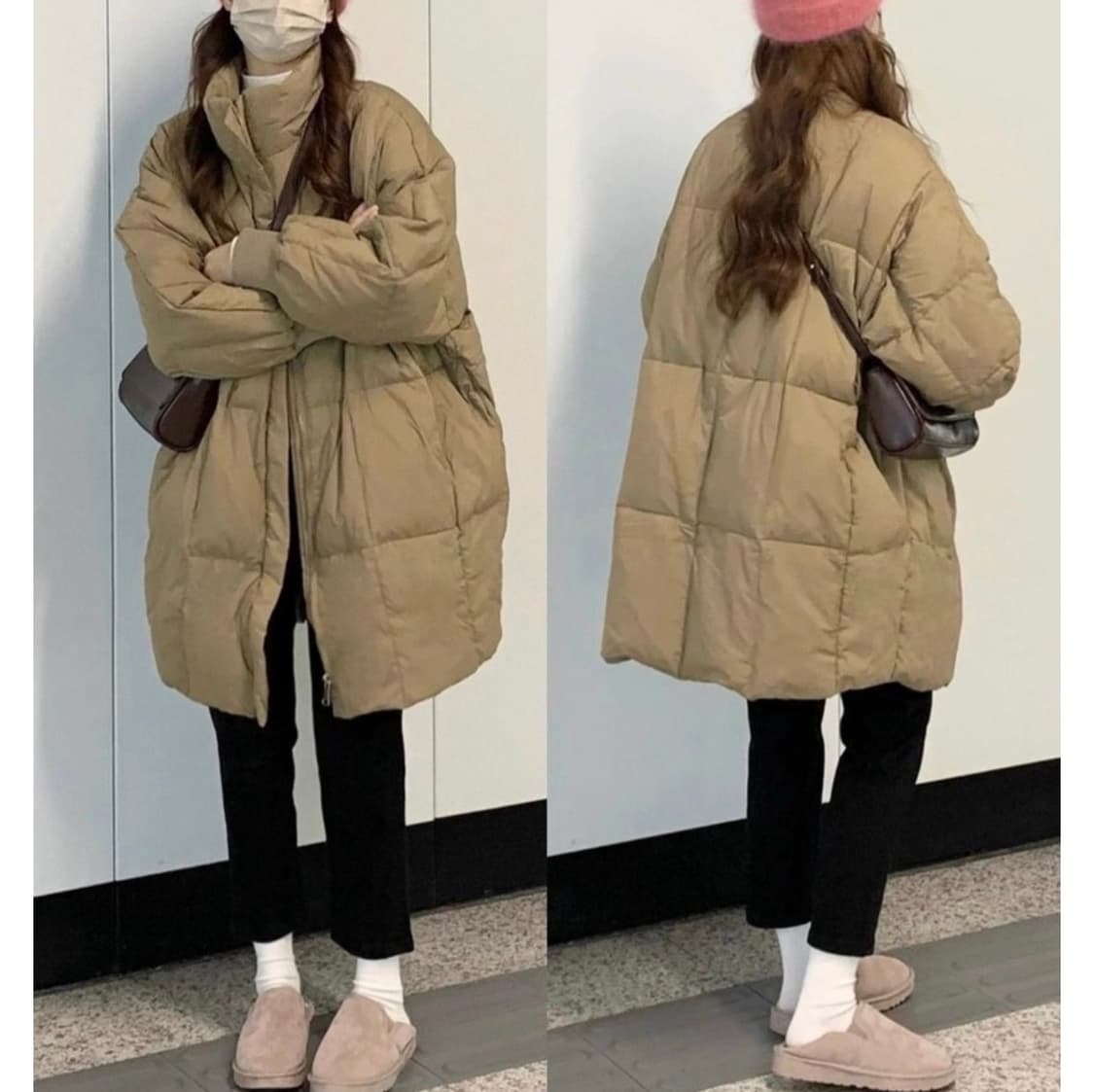 새옷 오버핏 박시핏 롱 야상형 패딩 프리사이즈sm 상품이미지7