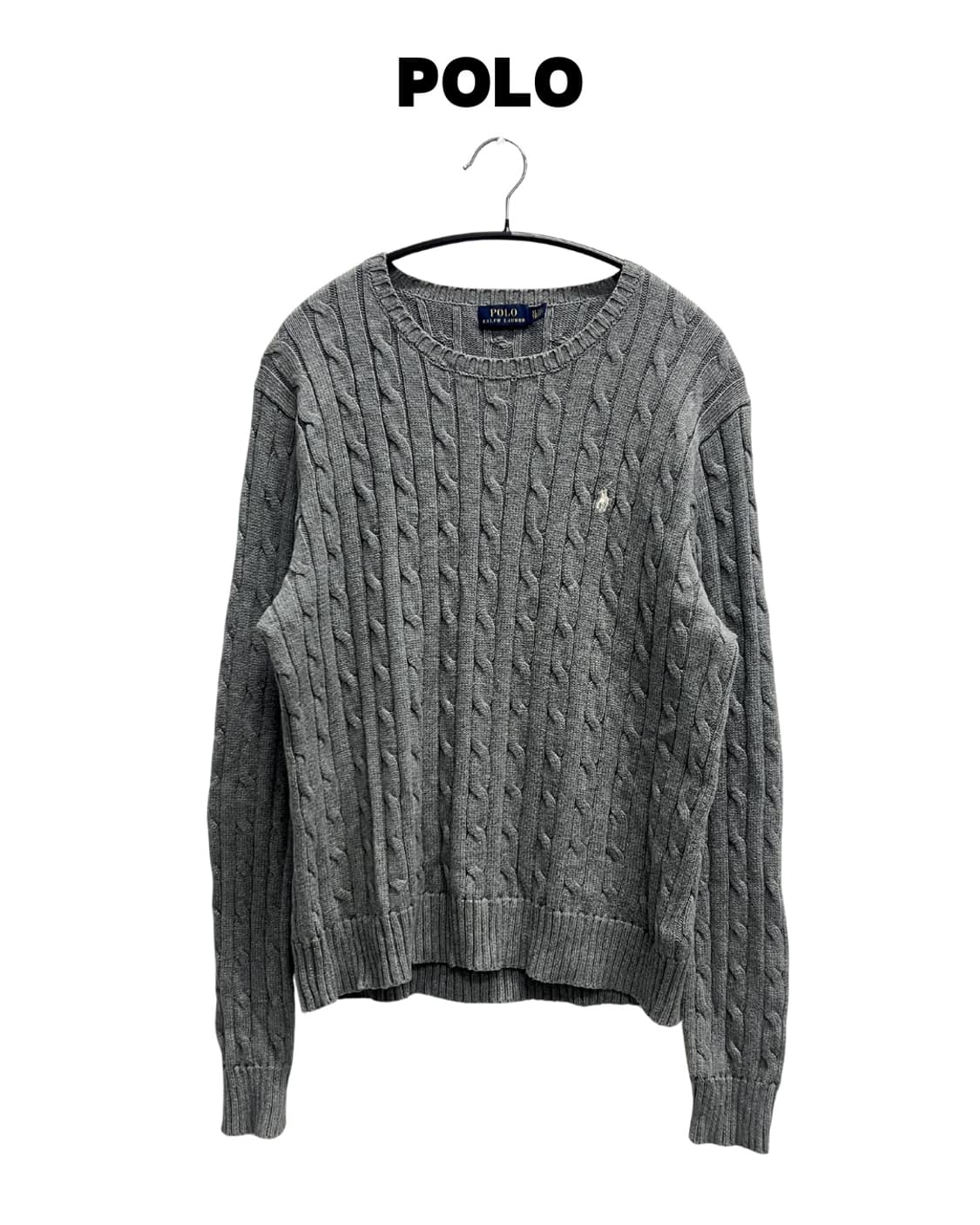 폴로 랄프로렌 케이블 꽈배기 니트 그레이 상품이미지1