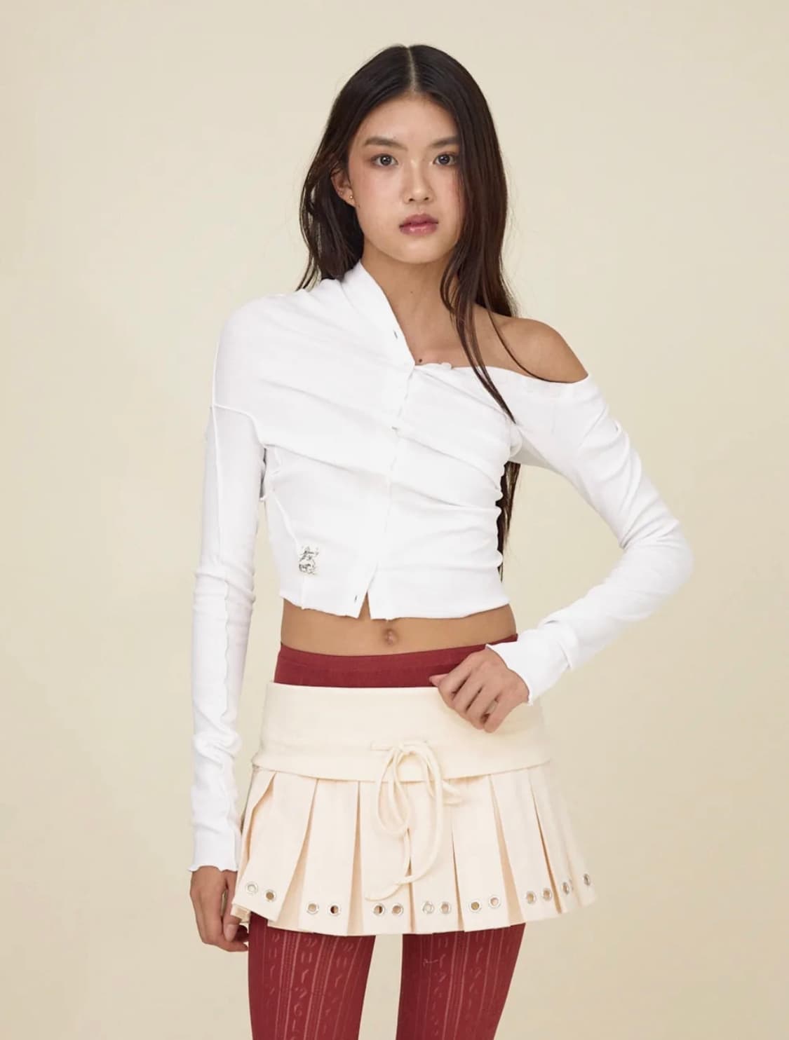 GLOWNY DAZE PLEATED MINI SKIRT (IVORY) 상품이미지1