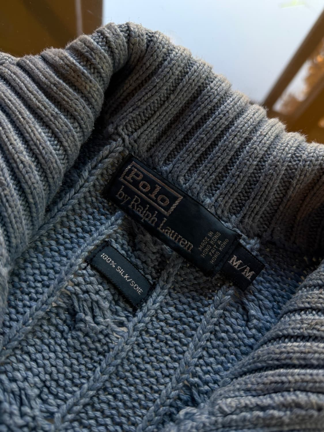 폴로 랄프로렌 실크 100% 숄칼라 케이블 니트 100~103 상품이미지8