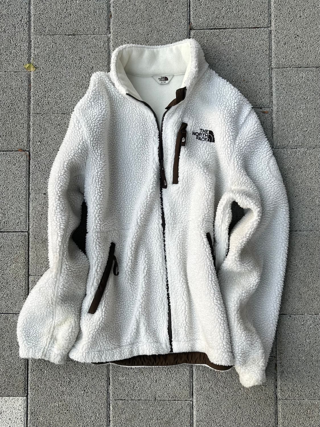 *rare* VTG 노스페이스 양털 브라운 로고 후리스 상품이미지1