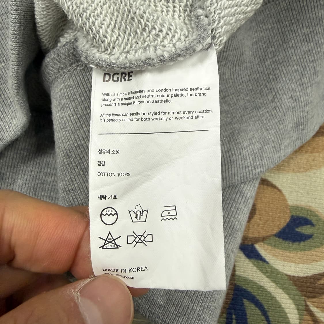 (M)디그레 DGRE LDN레터링 맨투맨(그레이) 상품이미지3
