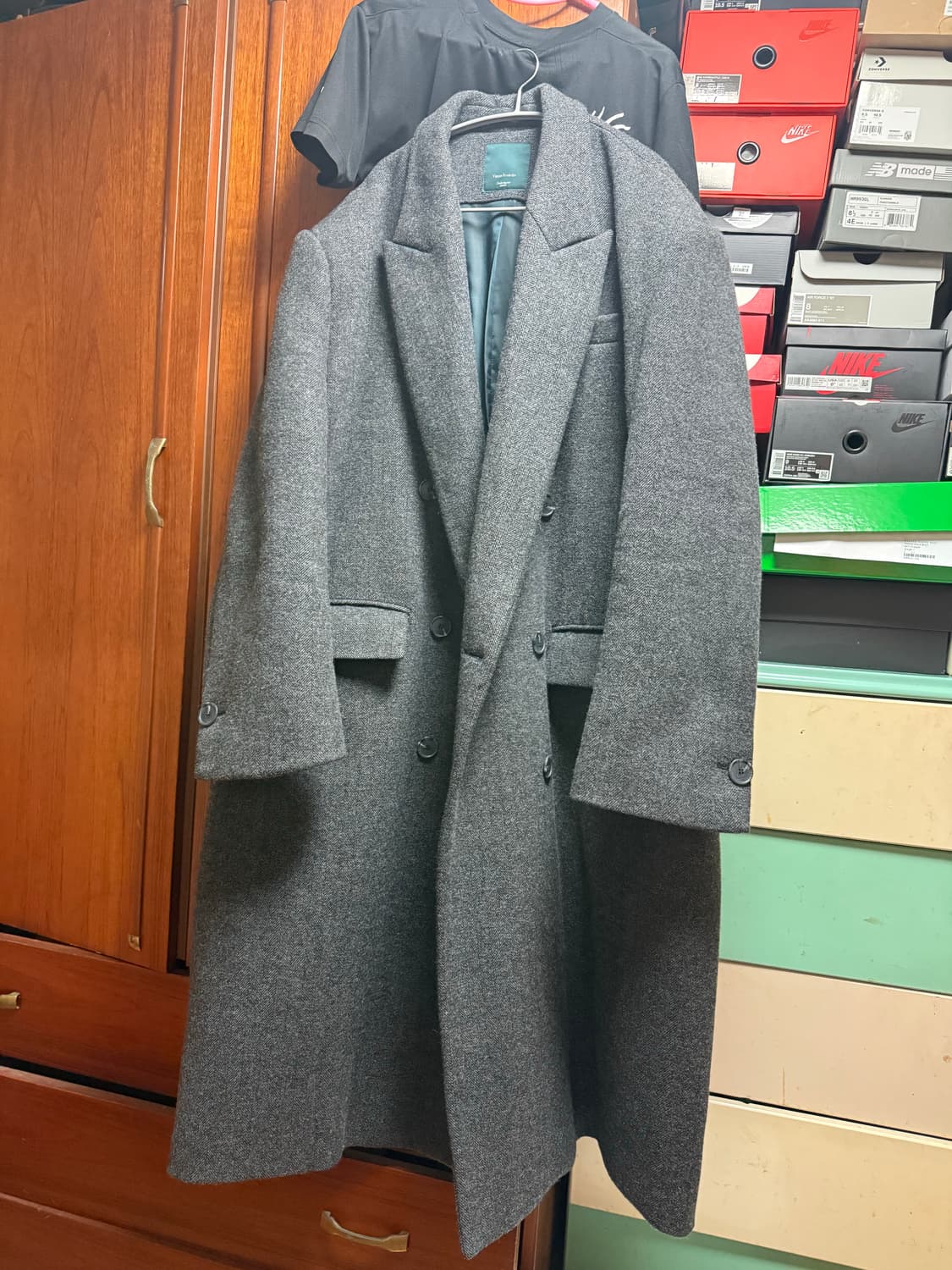 언더마이카 오버 박시핏 테일러드 더블코트 헤링본 상품이미지2