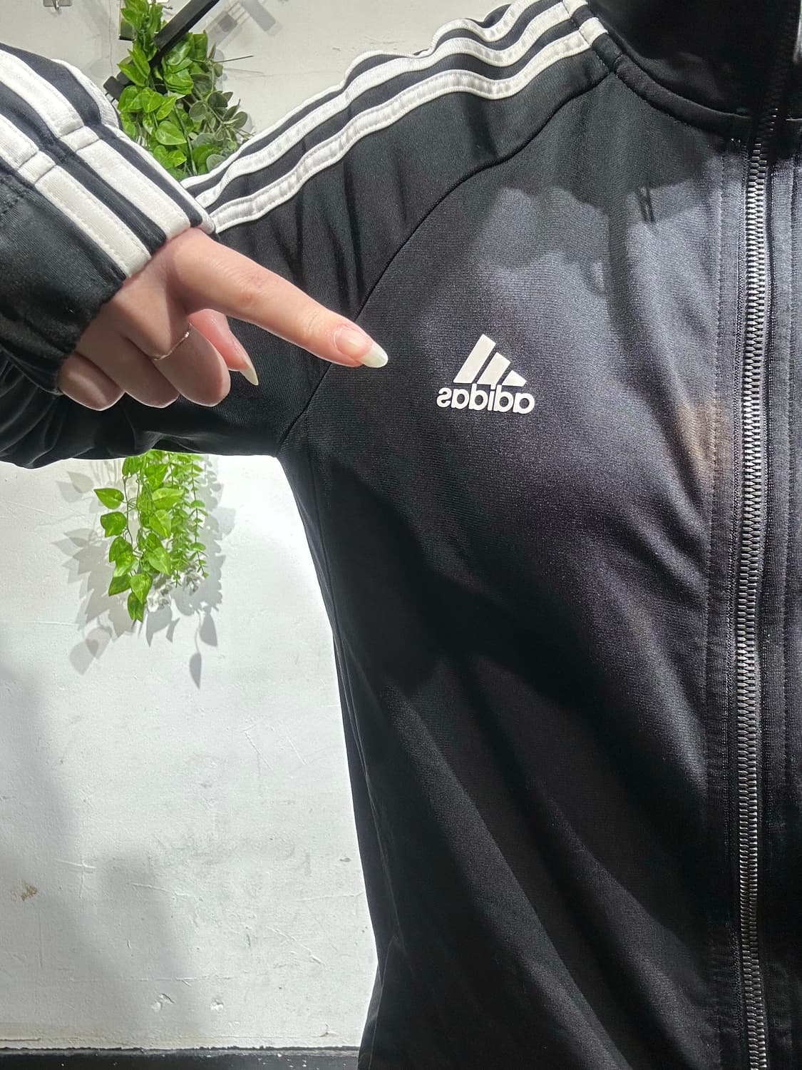 아디다스 블랙 화이트 삼선 스몰 로고 트랙탑 져지 M 상품이미지4