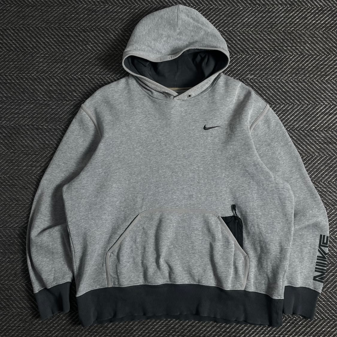 00s 나이키 올드스쿨 디테일 그레이 후드 티셔츠o 3539 상품이미지1