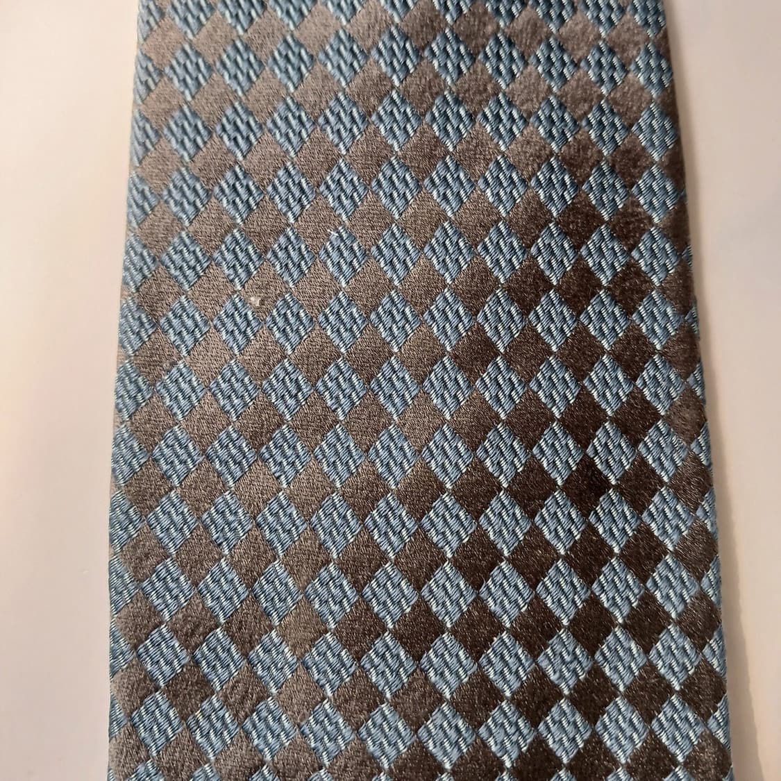 조르지오 아르마니 블루 마름모 자카드 넥타이 9.2cm A+등급 E773 상품이미지6