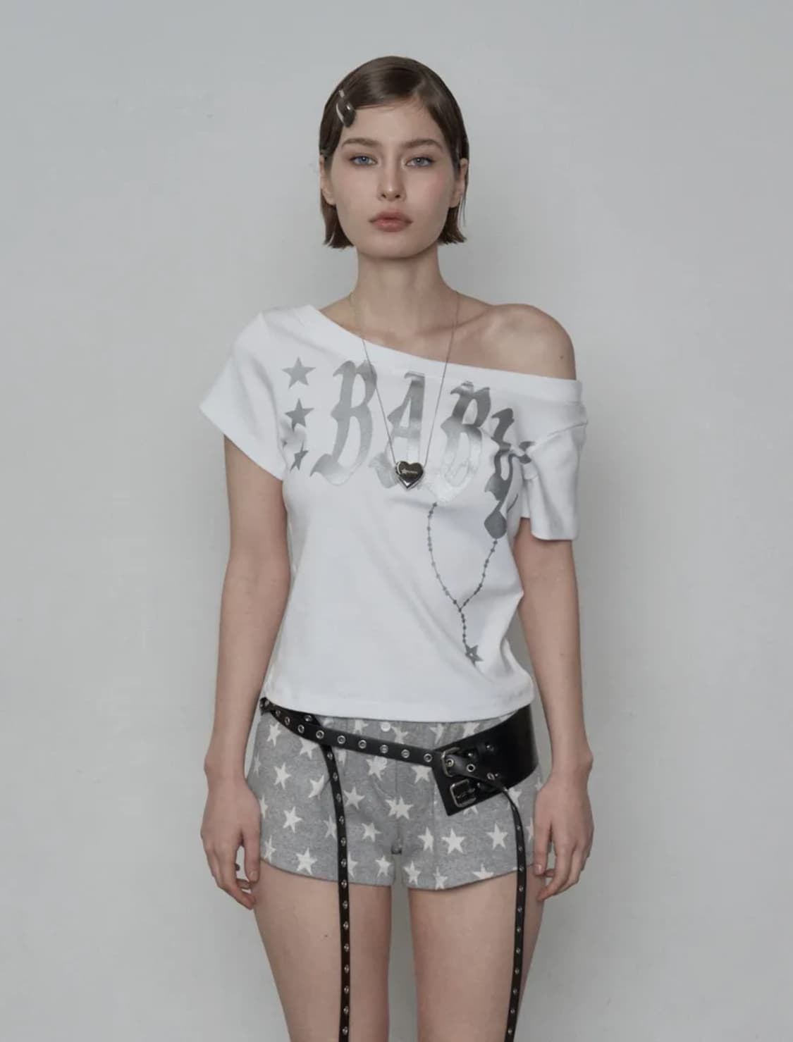 셋업이엑스이 BABY WIDE NECK TOP / WHITE 상품이미지1