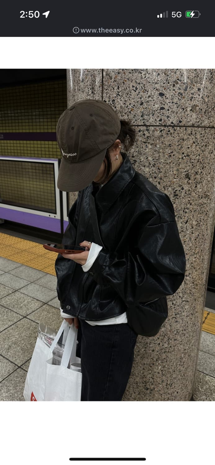 보더 레더 자켓 상품이미지1