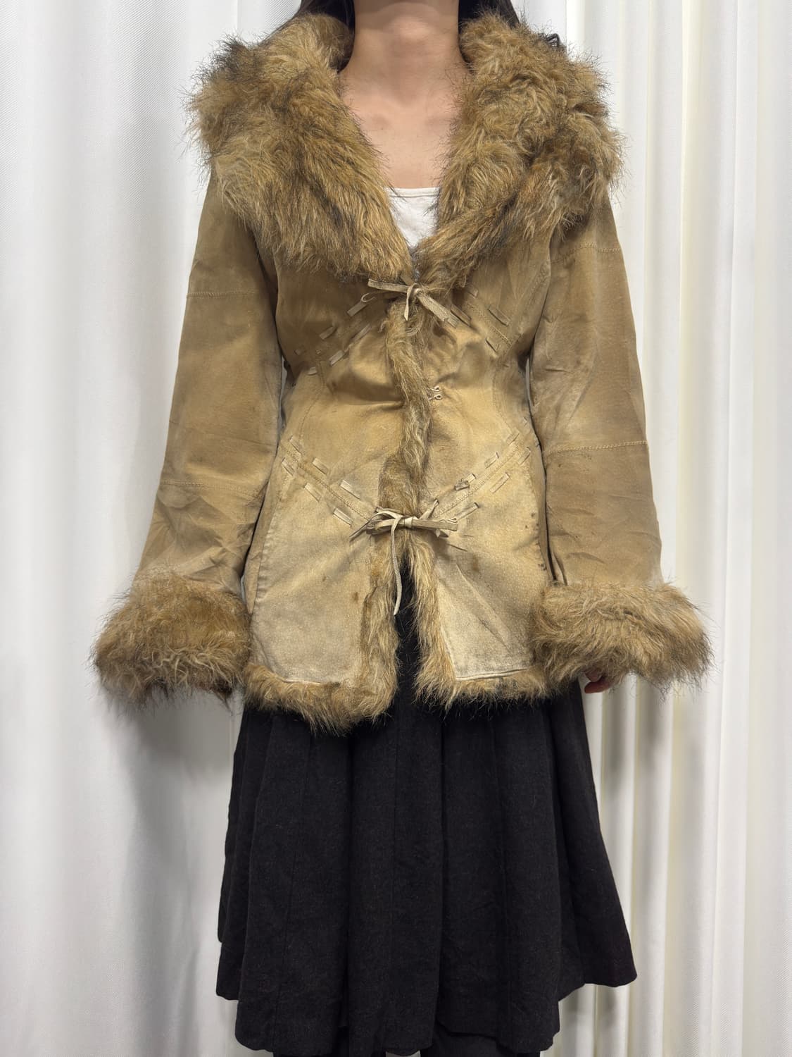 morgan suede& faux fur jacket 상품이미지2