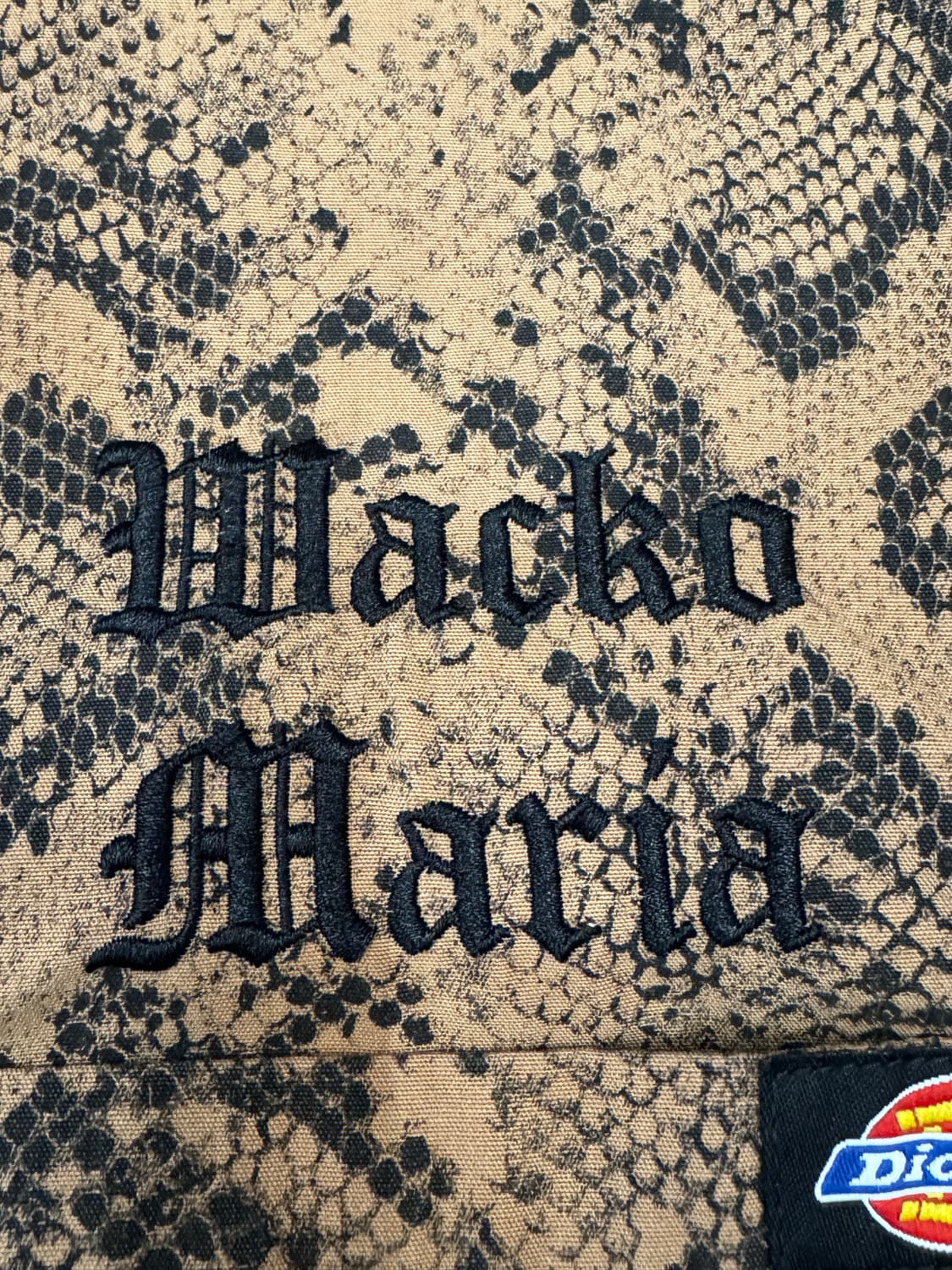 [S][100] 와코마리아 x 디키즈 하프집업 워크셔츠 파이톤  상품이미지4