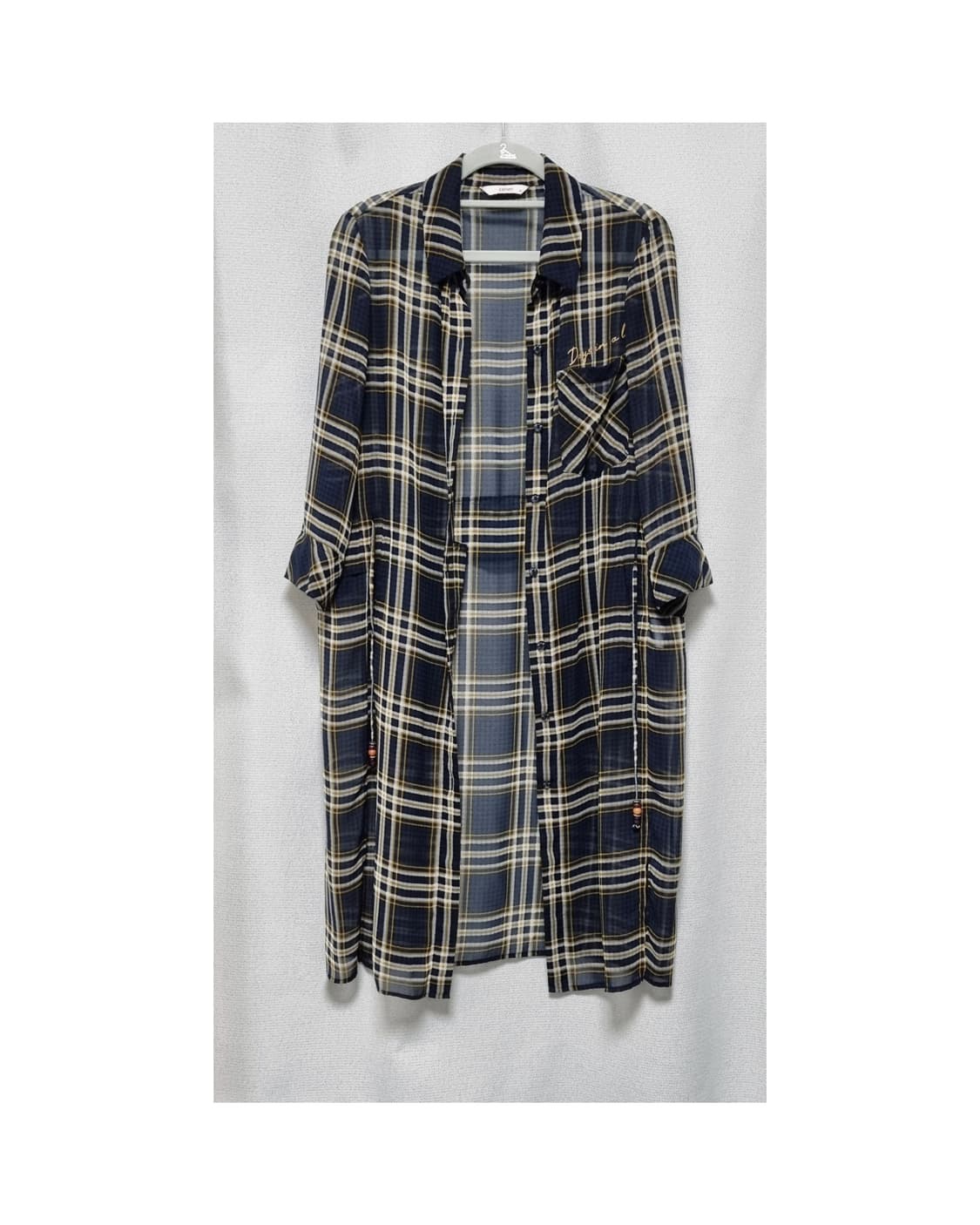 ZISHEN 지센 체크 시스루 롱셔츠(90) 상품이미지1