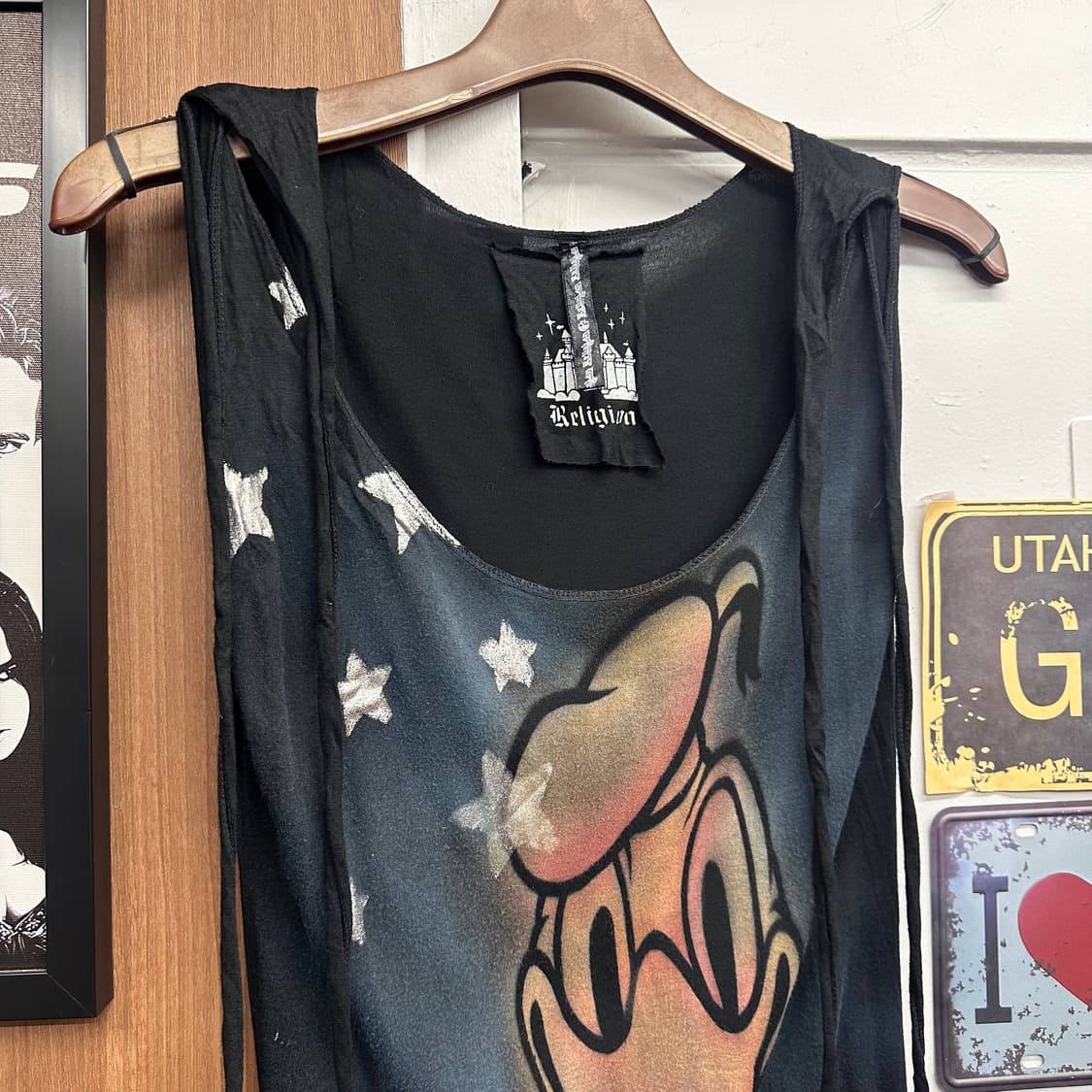 Black Donald Duck Print Punk Dress  상품이미지5
