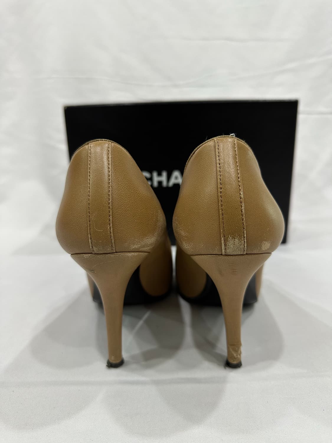 36] 샤넬 여성 CC로고 투톤 발레리나 슬링백 펌프스 상품이미지7