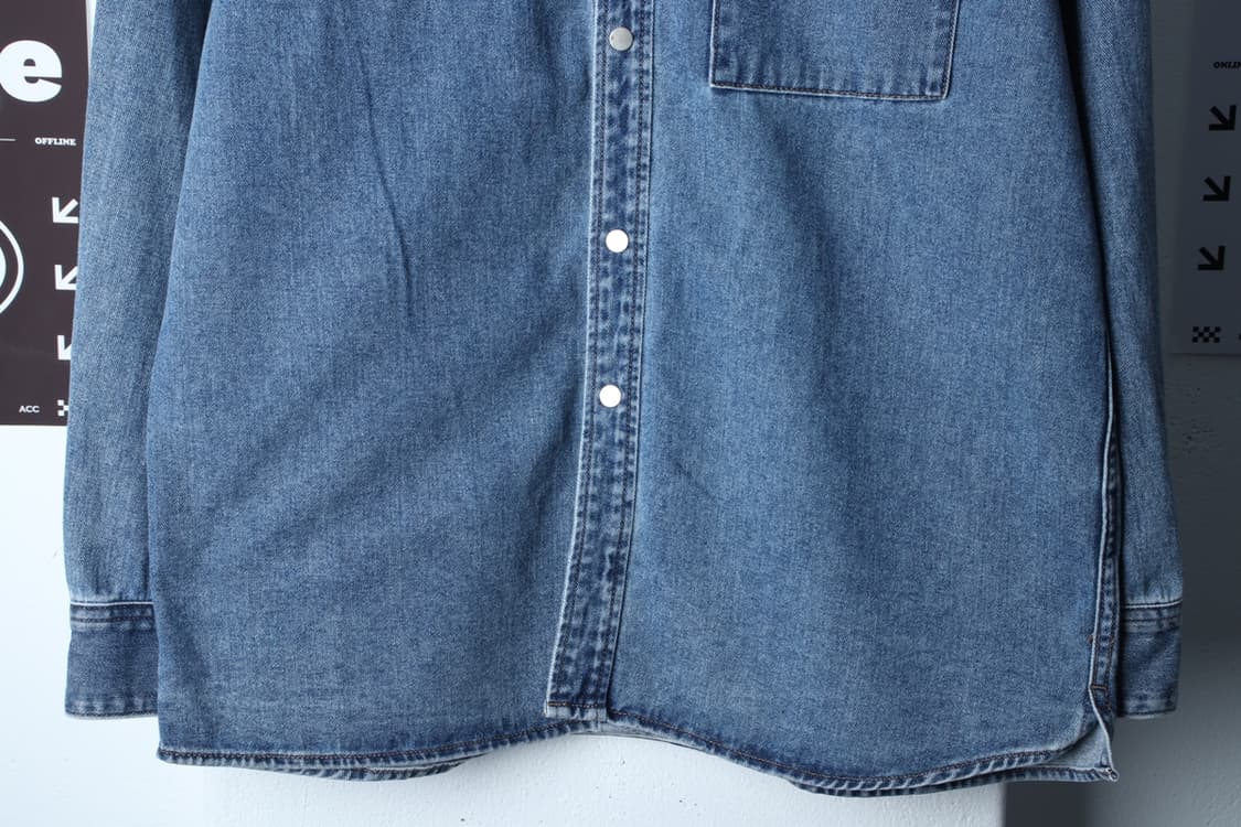 (L-XL) 프로젝트엠 셔츠 남방 데님 청 무지 아메카지-H32001 상품이미지4