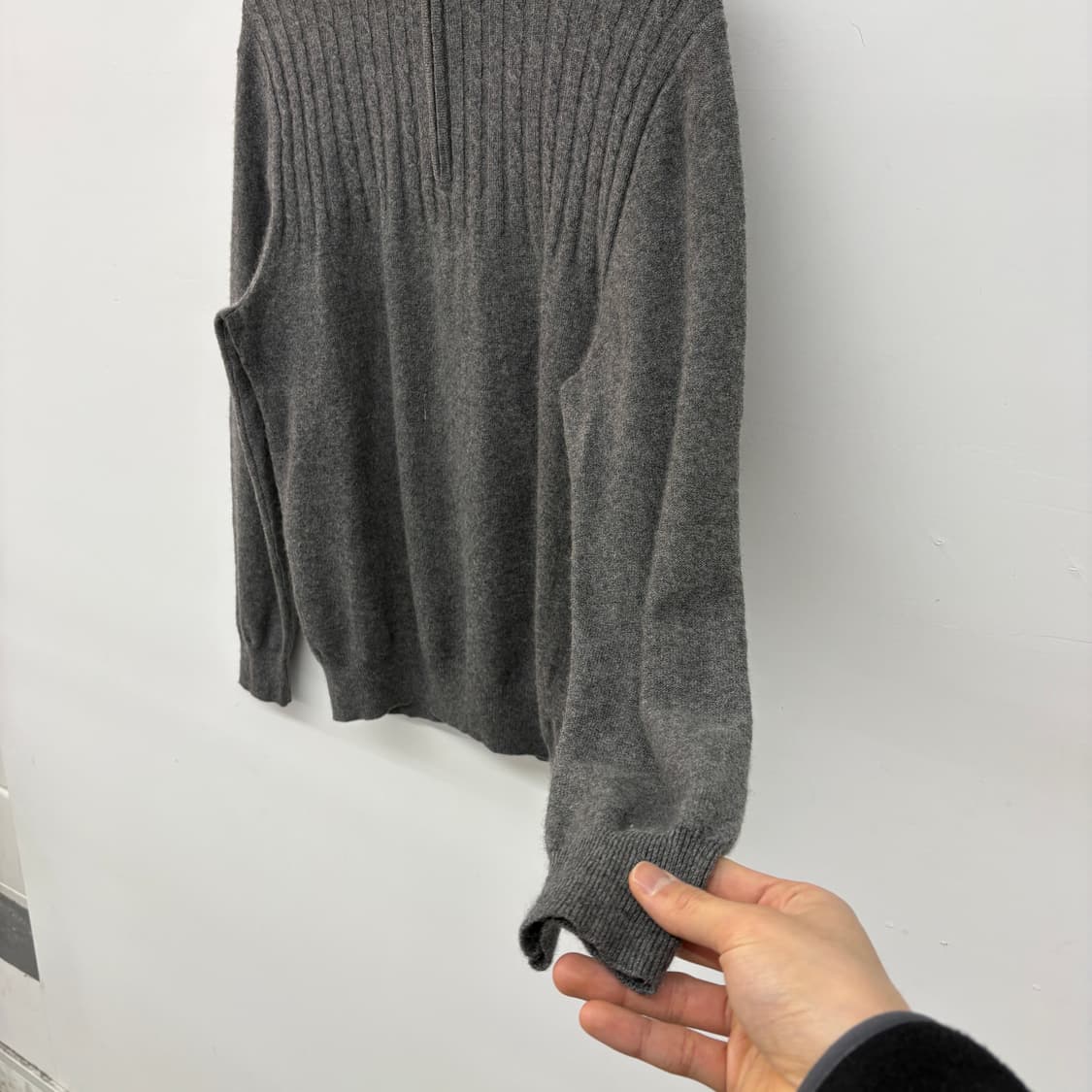 캐시미어 하프집업 니트 스웨터 그레이 L 상품이미지4