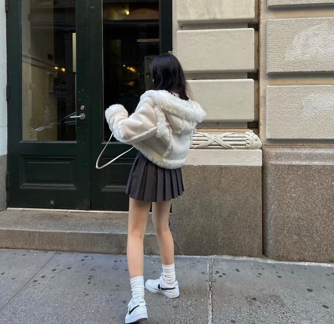 쓰리타임즈 베이비 퍼 후디 무스탕 상품이미지3