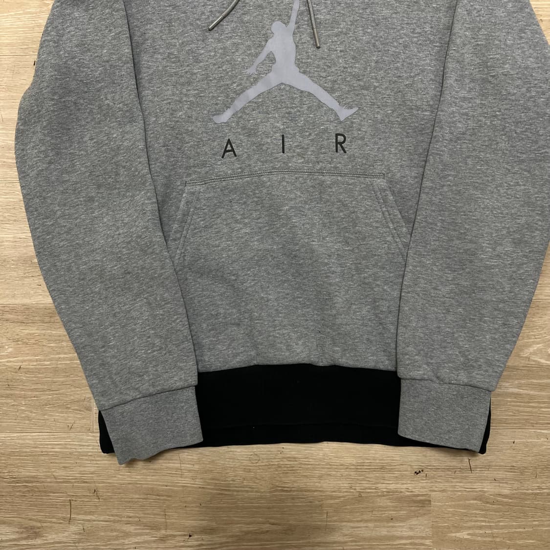 조던 에어 점프맨 빅로고 프린팅 배색 기모 후드티셔츠 [그레이] M/95 상품이미지3