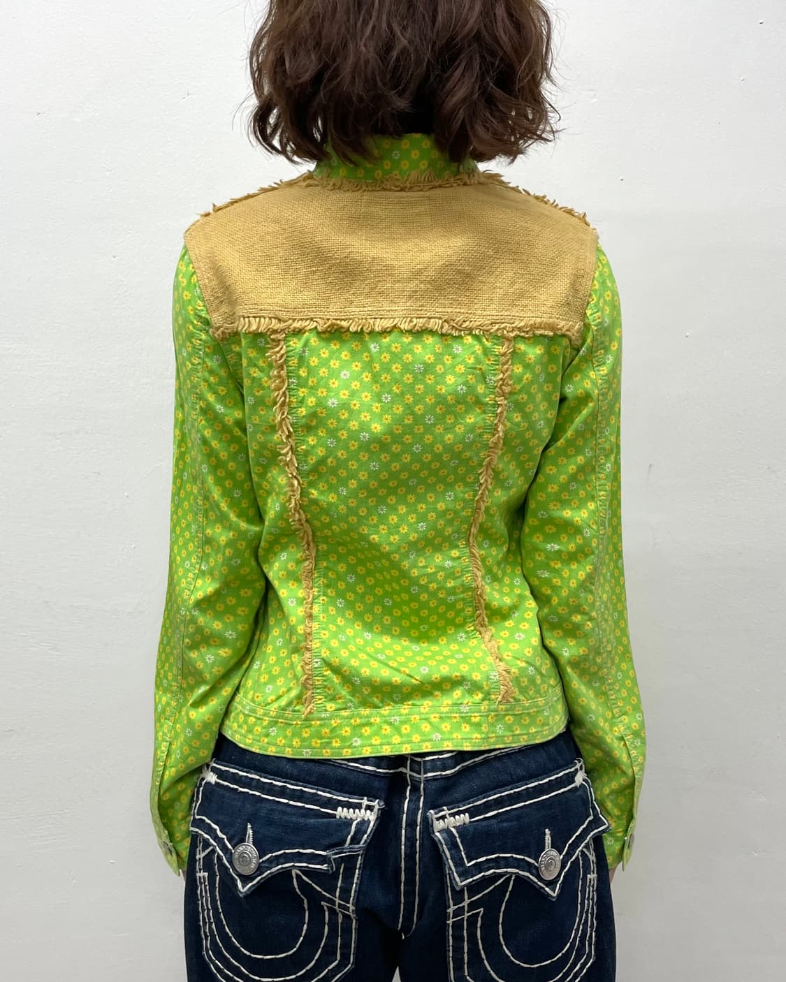 Betty Blue Flower Green Fringe Jacket 상품이미지3