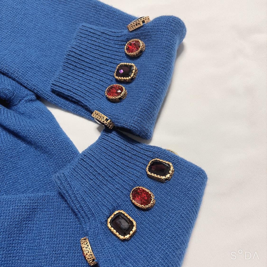 구찌 x MLB 콜라보 주얼리 니트 블루 M 상품이미지7