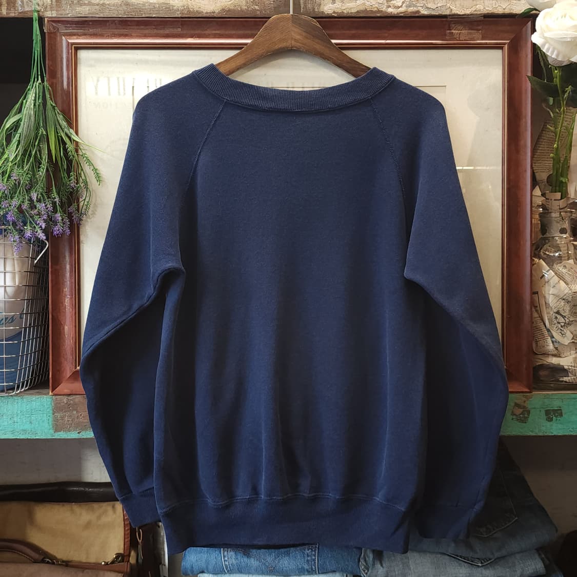 90s 헤인즈 빈티지 스웻셔츠 플레인 스웻셔츠 블루 그레이 m 상품이미지2