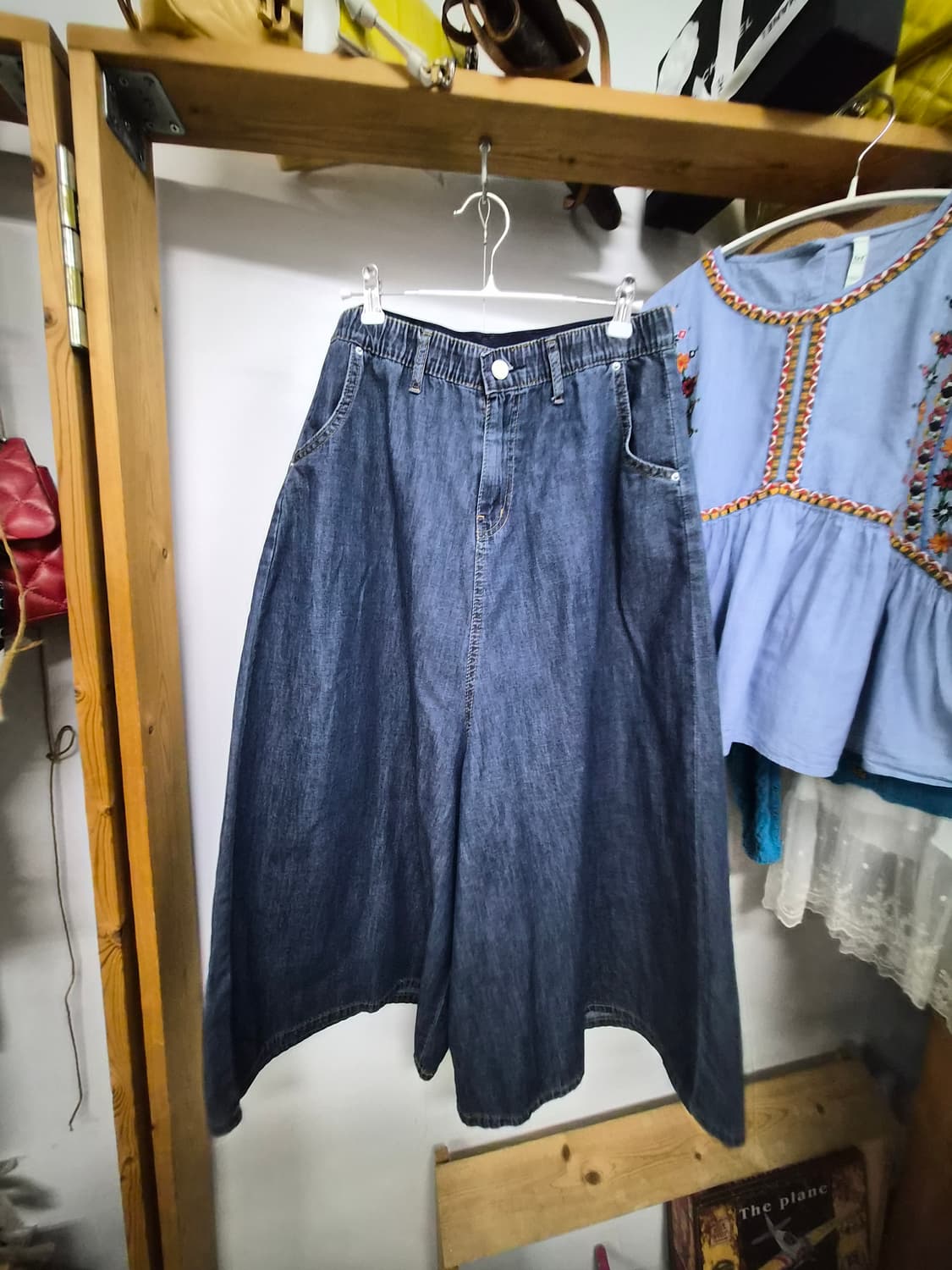자라 자수 벌룬 큐트 블라우스. 와이드밴딩 여름 데님 상품이미지7