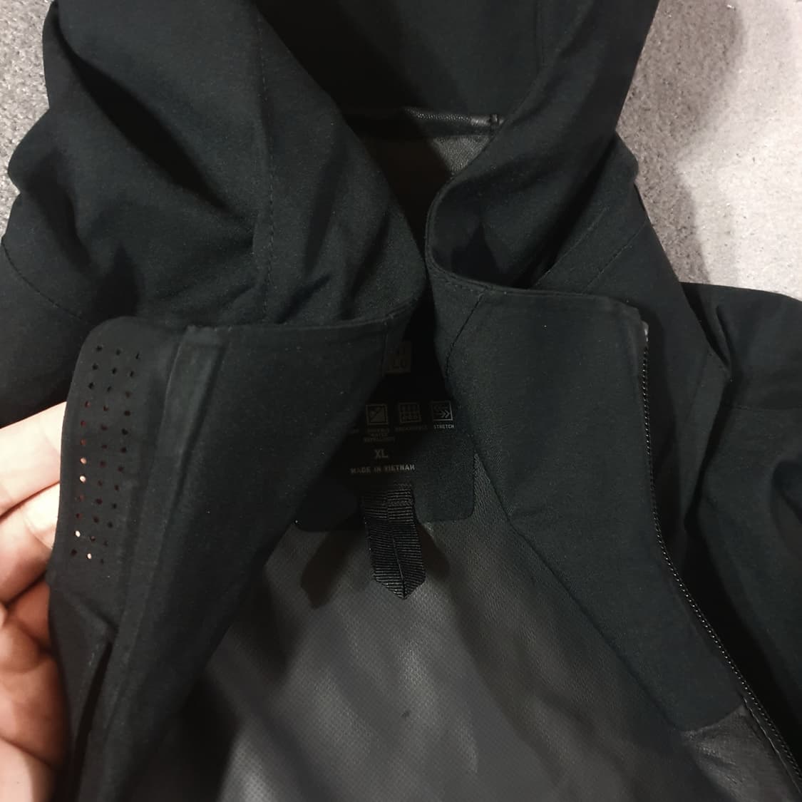 유니클로 블록테크 파카 바람막이 자켓 XL 블랙 상품이미지5