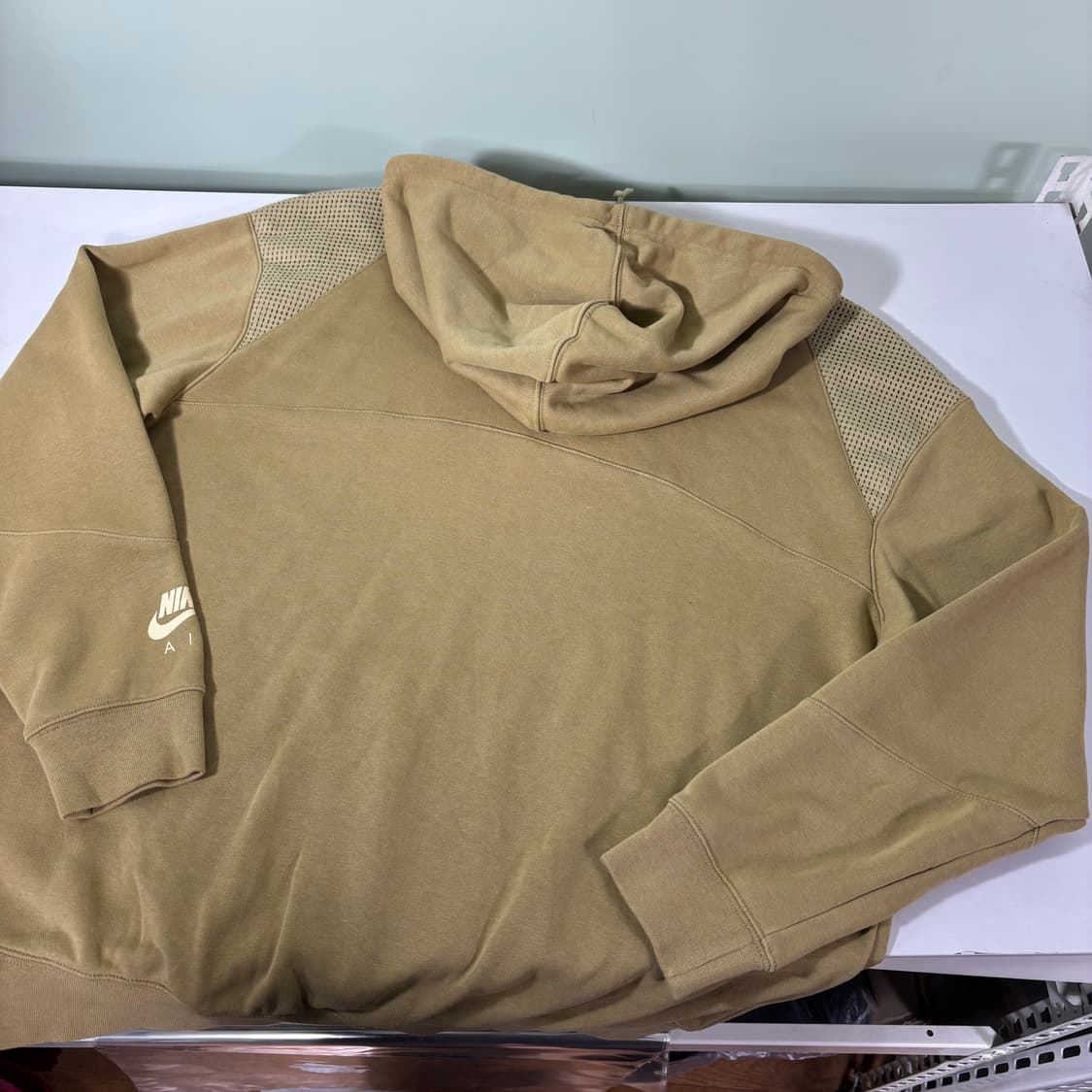 S 95 나이키 베이지 AIR로고 후드티 상품이미지3