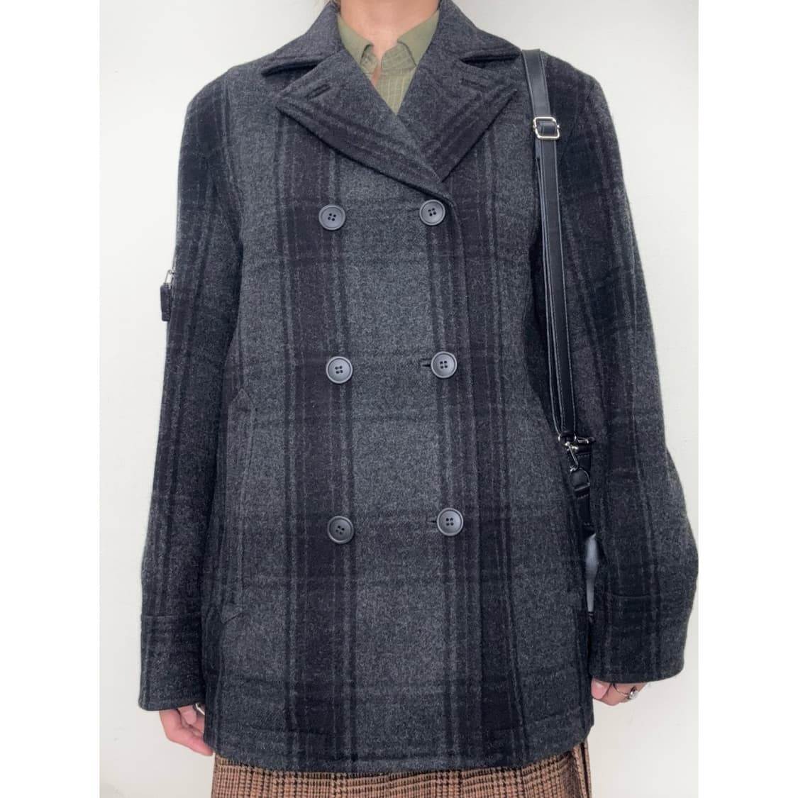 빈티지 차콜 더블 코트 울 자켓 상품이미지1
