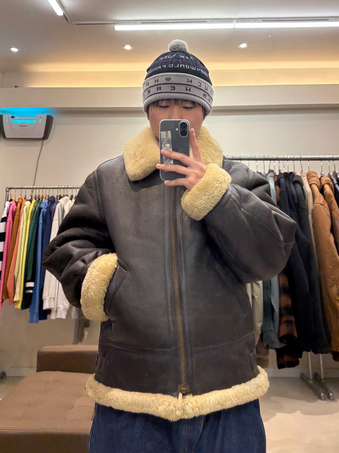 B-3 아메리칸 밀리터리 양가죽 무스탕 상품이미지8