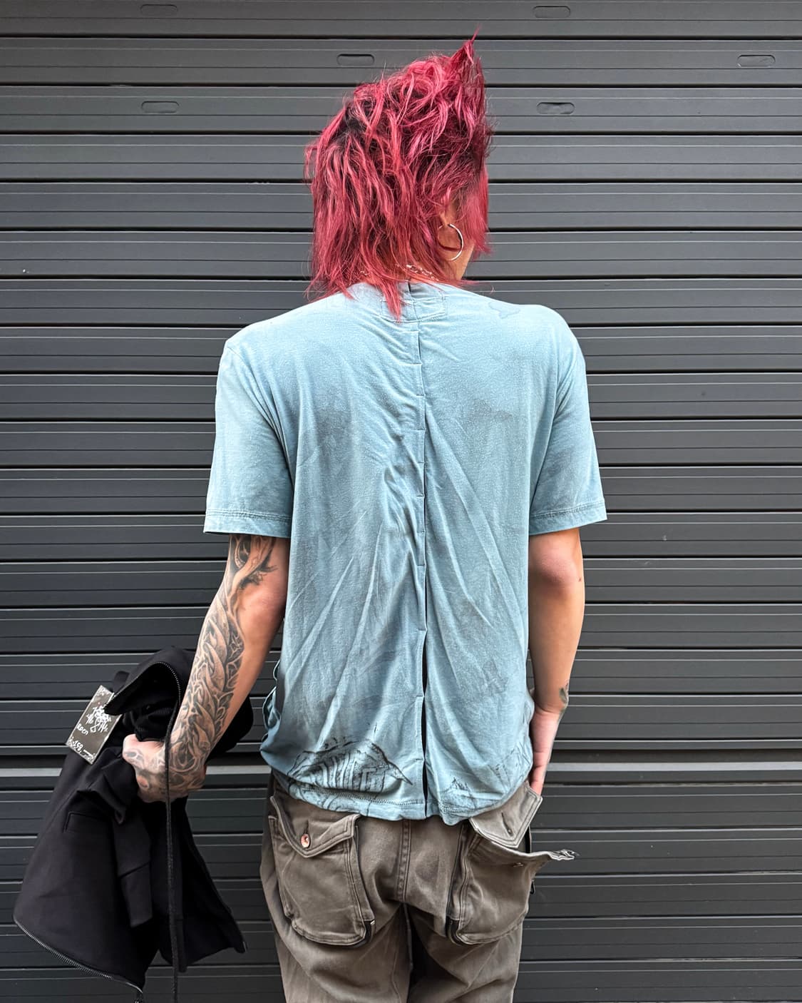 KOHSHIN SATOH Graphic slit detail T-shir 상품이미지5