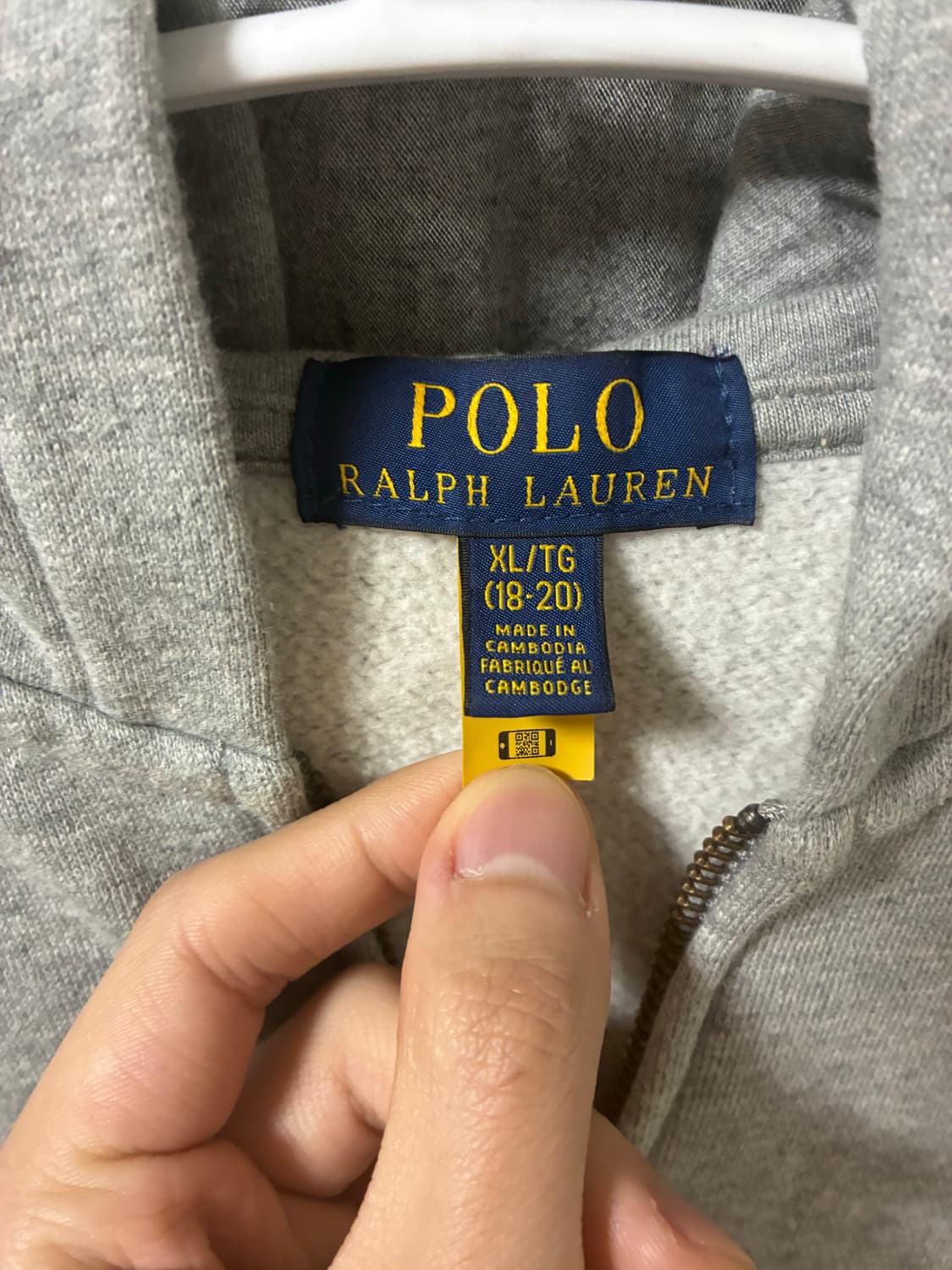 (정품 QR) 폴로 랄프로렌 회색 후드 집업 상품이미지3