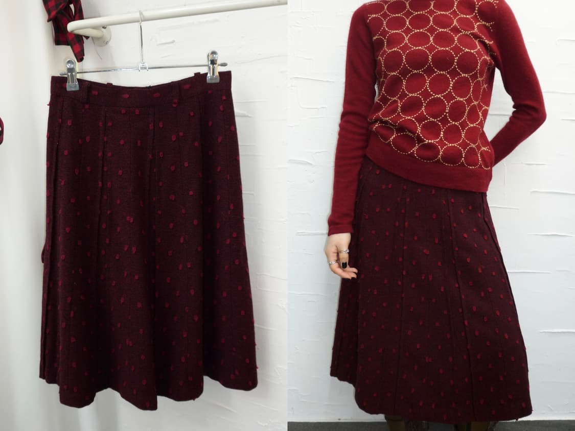 deep red dot skirt 상품이미지1