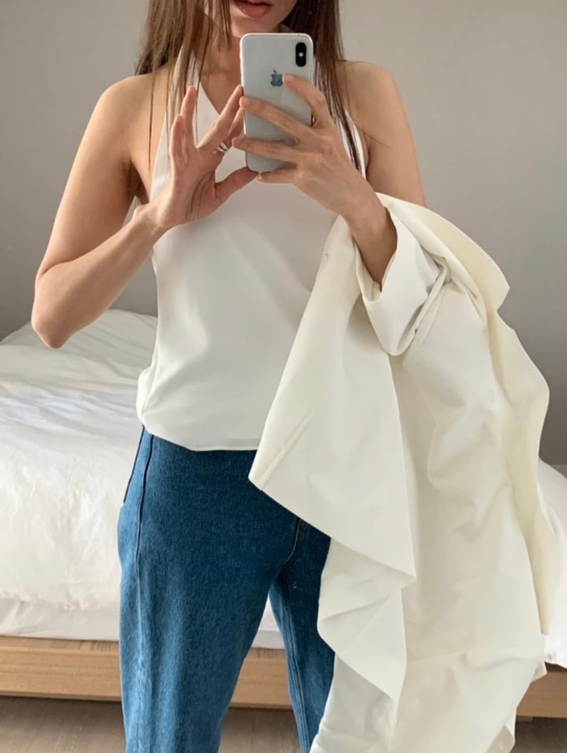 해브빈 클래식 자켓 화이트 새상품 상품이미지2