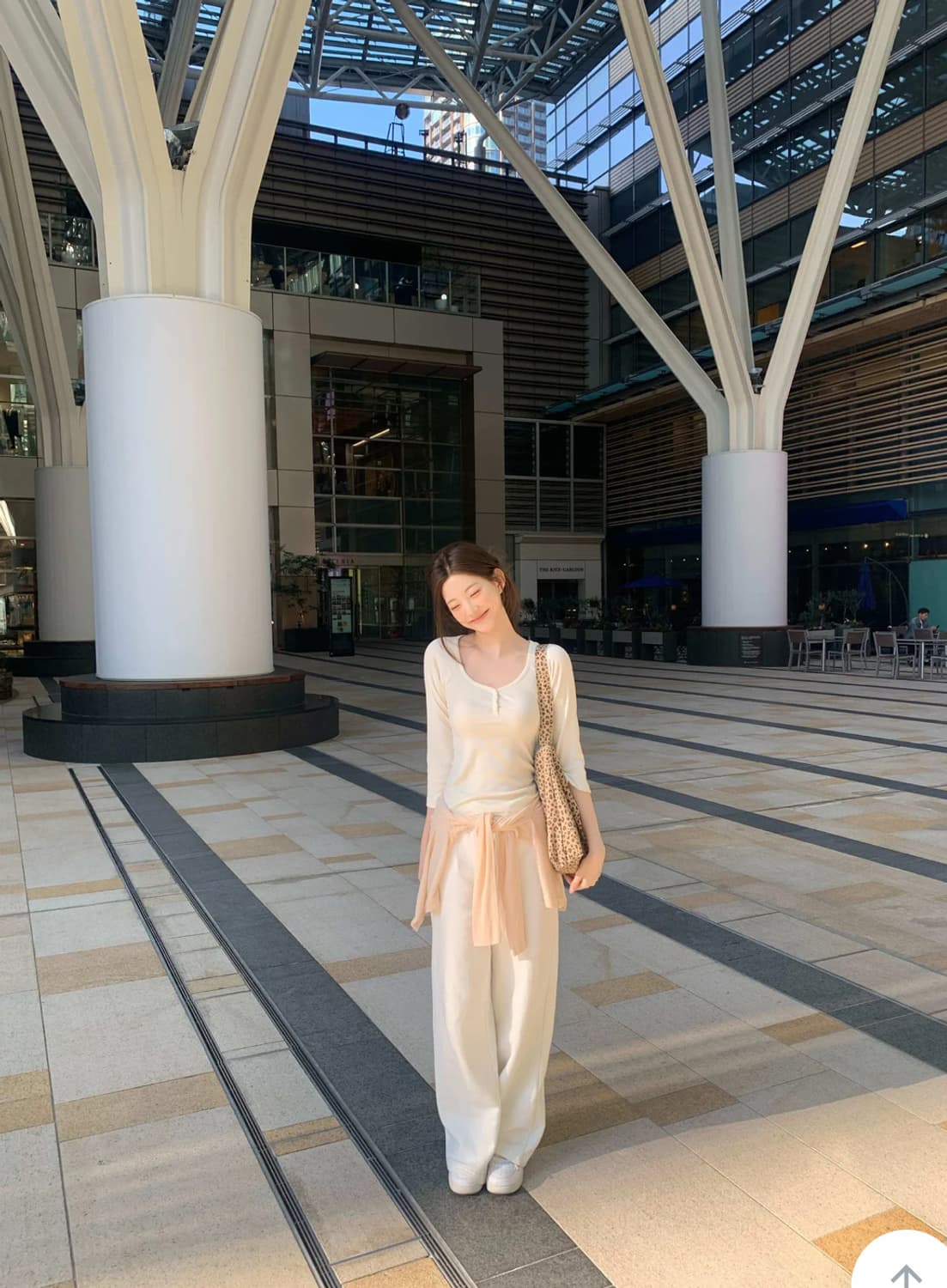 당일배송) 제니오 레오파드 지퍼 에코백 베이지 상품이미지2