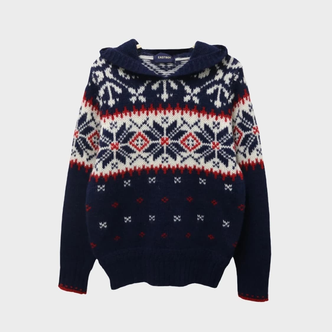 이스트보이 눈꽃패턴 울 후드 니트 61510 상품이미지1