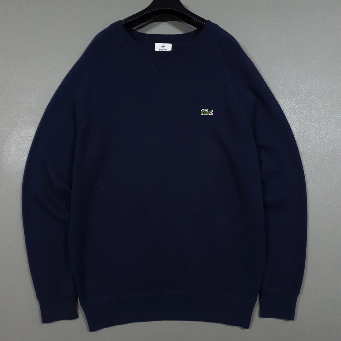 100) 라코스테 라이브 신형 21FW 크록 니트 크루넥 스웨터 네이비 상품이미지1