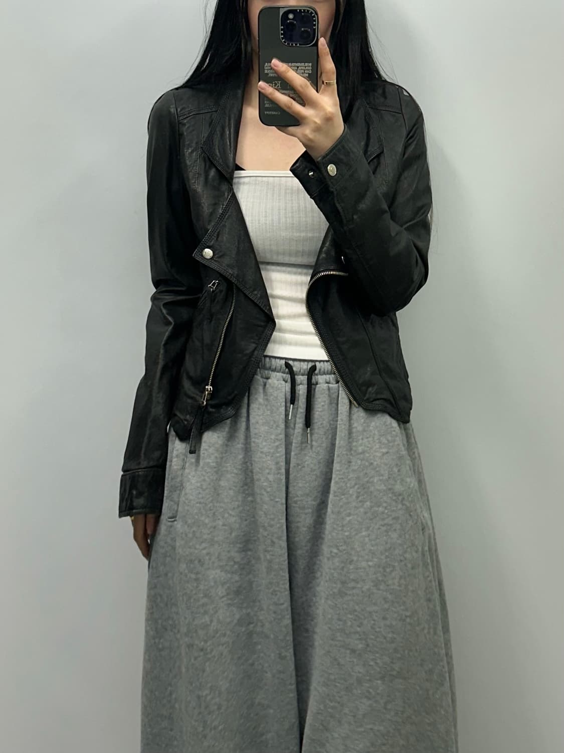 에고이스트 블랙 양가죽 레더 자켓 상품이미지1