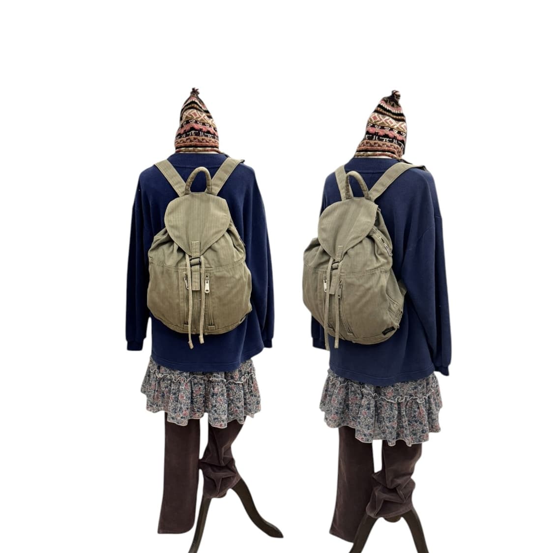 포터 페이지 헤링본 럭색 백팩 카키 상품이미지10