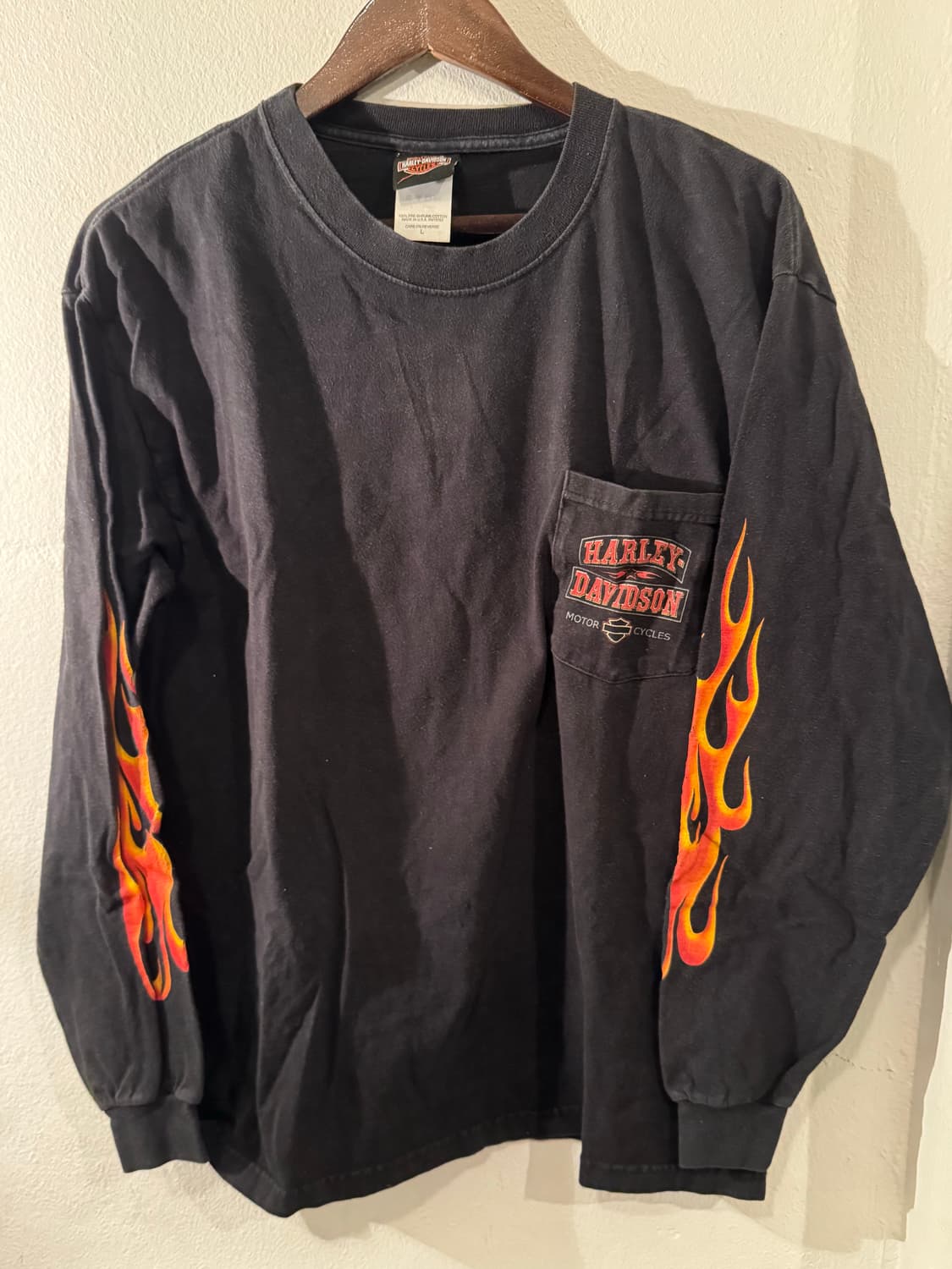 90년대 할리데이비슨 불꽃 롱슬리브 상품이미지1