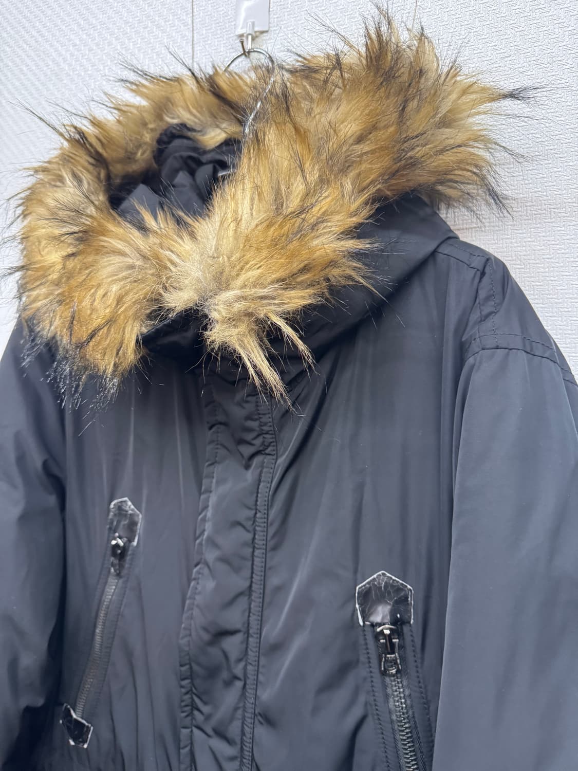 디젤 하이넥 후드털 야상패딩 100(L) 상품이미지2