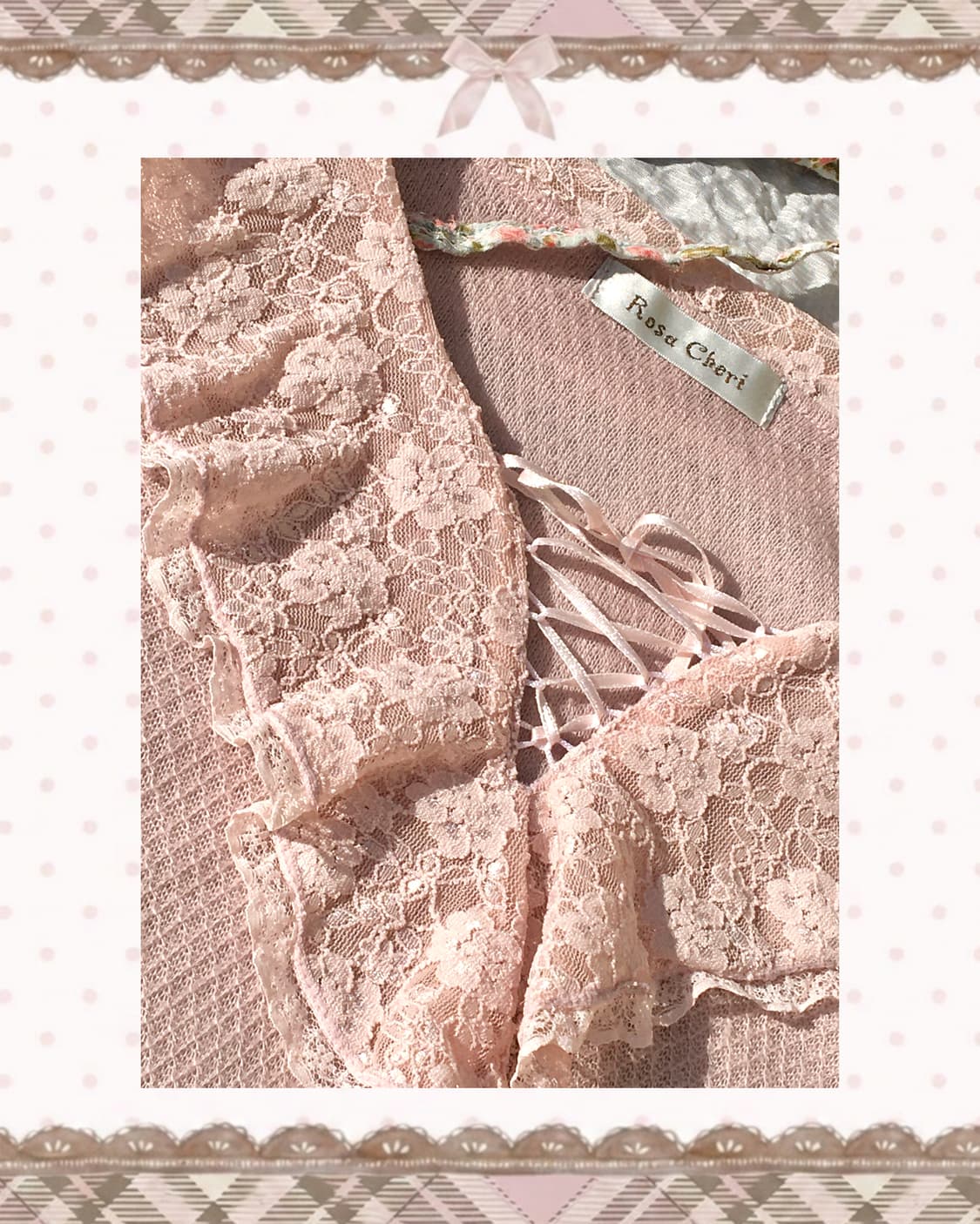 로사체리 레이스 핑크 롱슬리브 상품이미지3