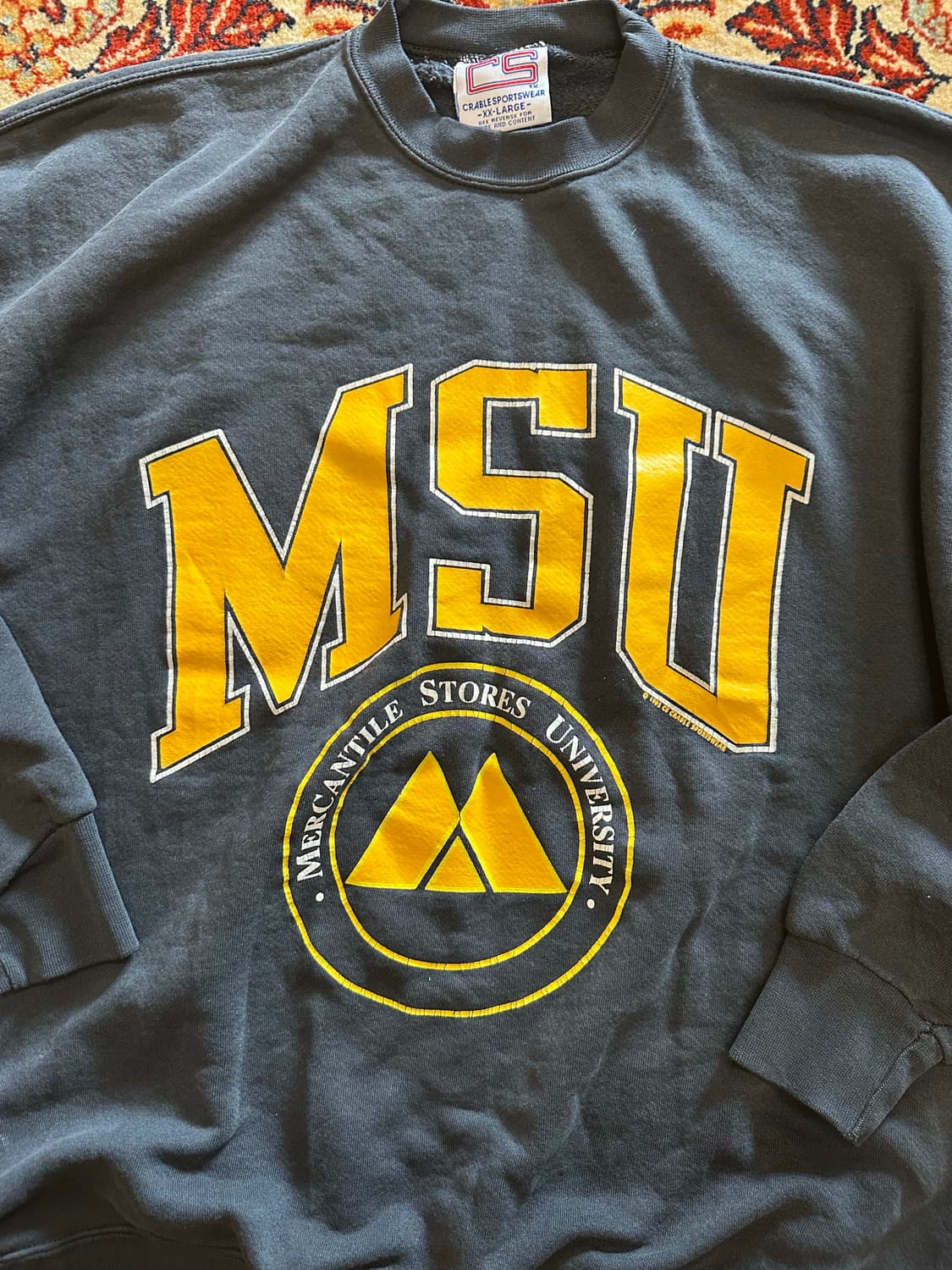90s CRABLE "MSU" 유니버시티 헤비웨이트 스웻셔츠 - XXL 상품이미지4