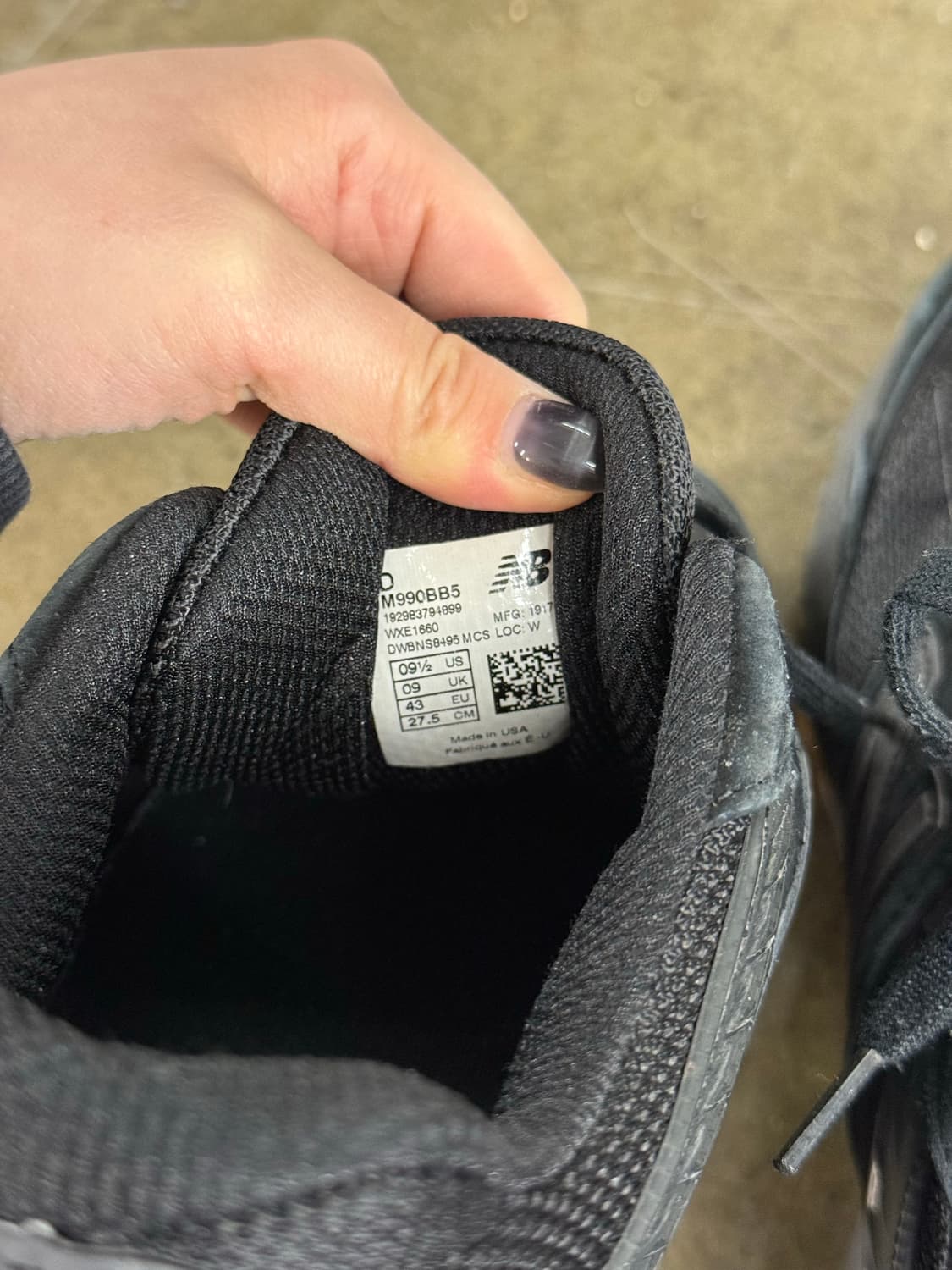 뉴발란스 990v5 메이드 인 USA 트리플 블랙 275 상품이미지7