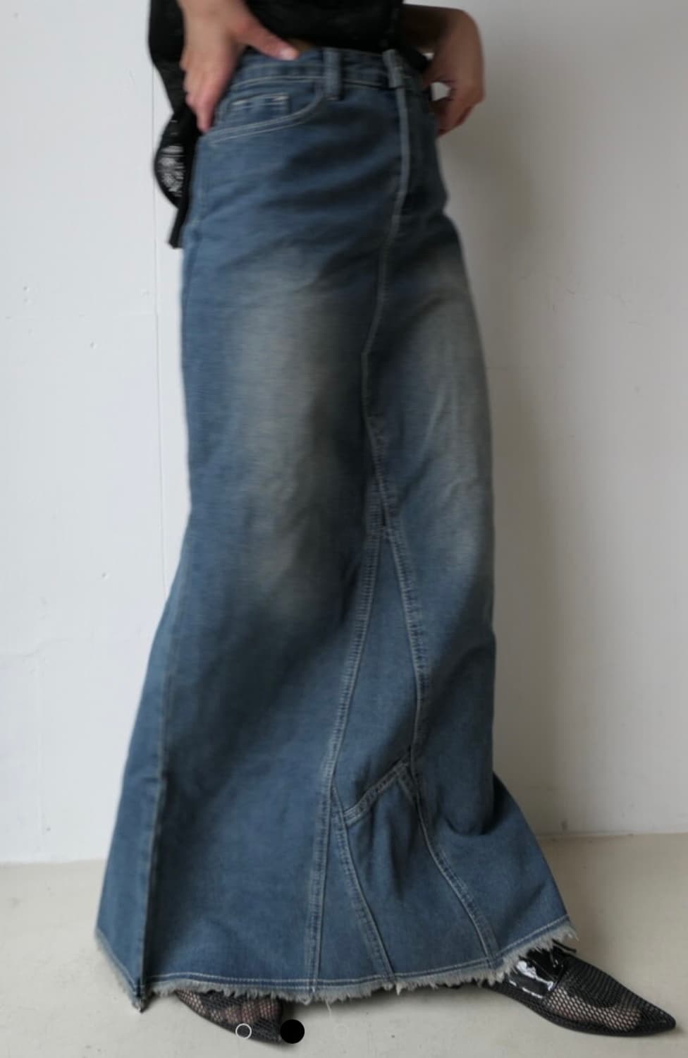 빈티지 워싱 머메이드 데님 스커트(28) 상품이미지1