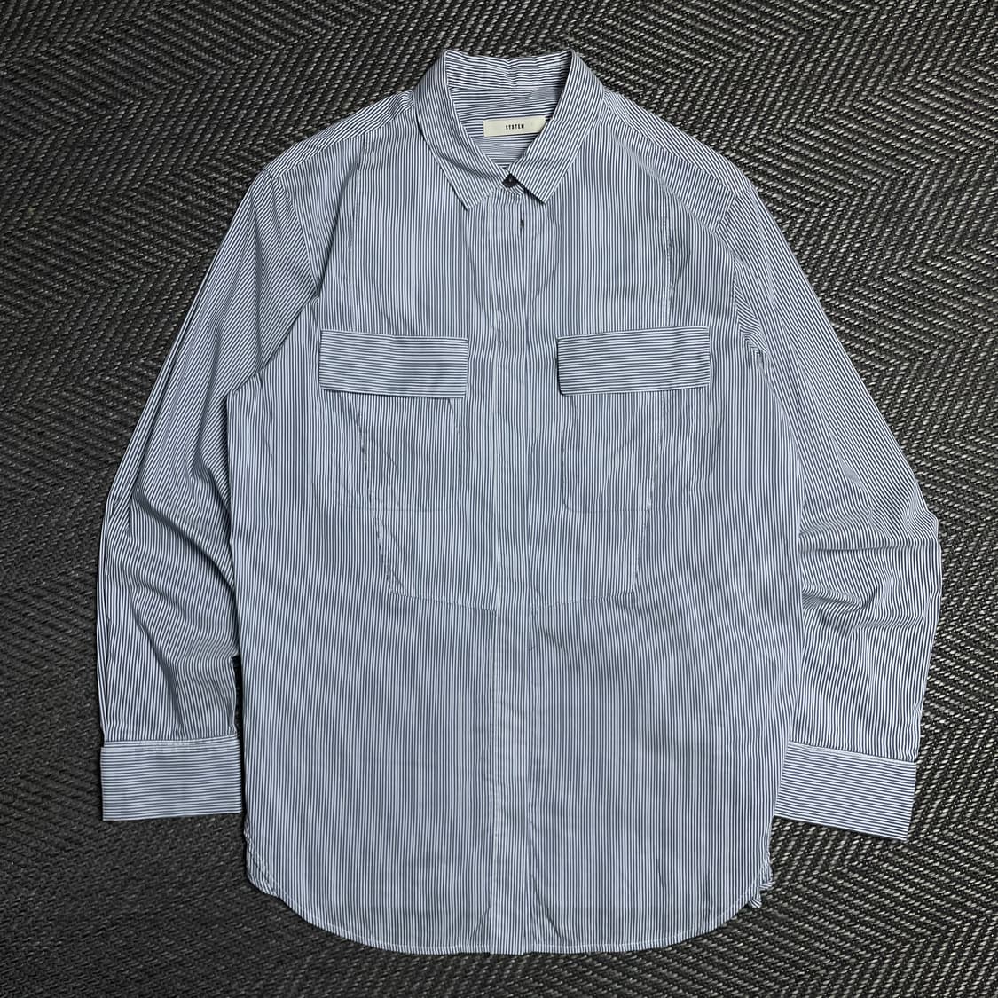 시스템 미니멀 투포켓 스트라이프 긴팔 셔츠y 5174 상품이미지2